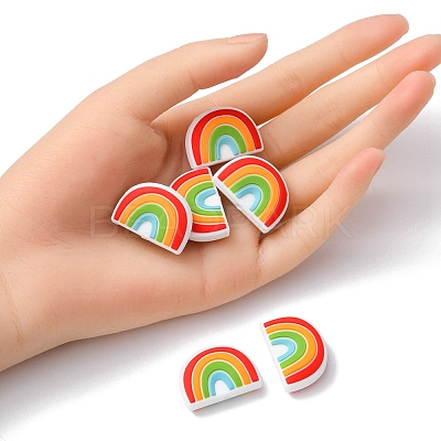 6Pcs Food Grade Eco-Friendly Silicone Focal Beads SIL-YW0001-04F-1