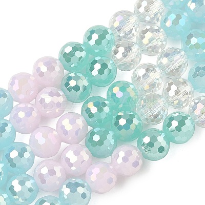 Electroplate Glass Beads Strands EGLA-D300-06-8mm-15-1