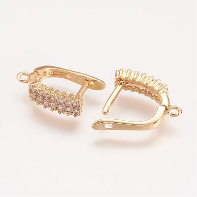 Brass Micro Pave Grade AAA Cubic Zirconia Ice Pick Pinch Bails ZIRC-P059-06G-NR-1