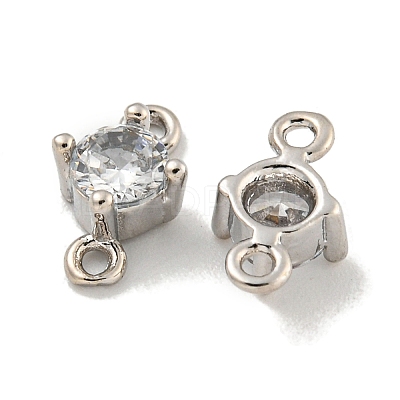Rack Plating Brass Pave Clear Cubic Zirconia Links KKB-L215-047A-P-1