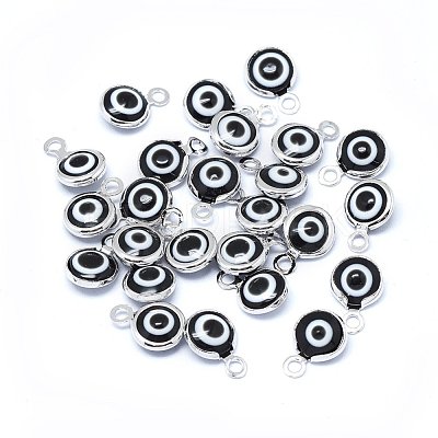 Handmade Evil Eye Lampwork Charms KK-F764-13P-01-1