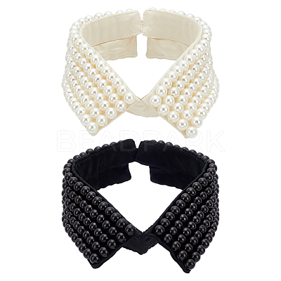 2Pcs 2 Colors Detachable Cloth Lady's Collars DIY-AN0001-16-1
