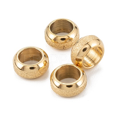 Ion Plating(IP) Frosted 201 Stainless Steel European Beads STAS-B020-13G-1
