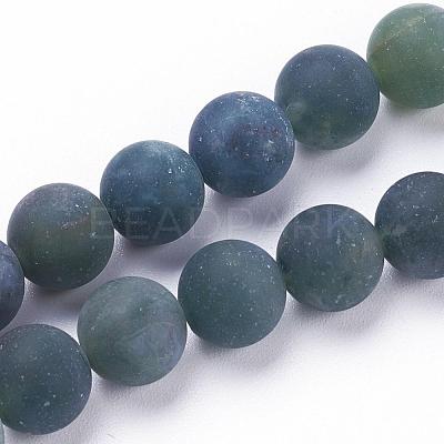 Natural Moss Agate Beads Strands G-F520-58-4mm-1