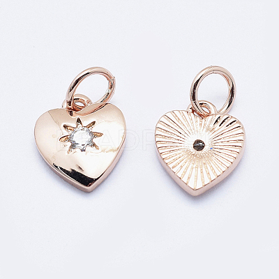 Brass Micro Pave Cubic Zirconia Charms LS-RB-I078-67RG-NR-1