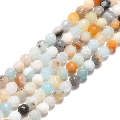 Natural Flower Amazonite Beads Strands X-G-G545-06-1
