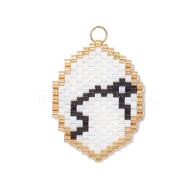 Glass Seed Beaded Twelve Constellations Pendants PALLOY-MZ00891-03-1