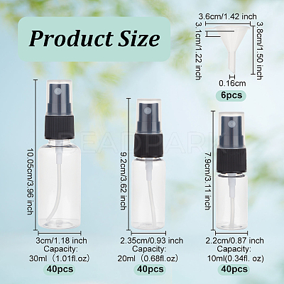 120Pcs 3 Styles Plastic Travel Spray Bottles AJEW-OC0005-07A-1