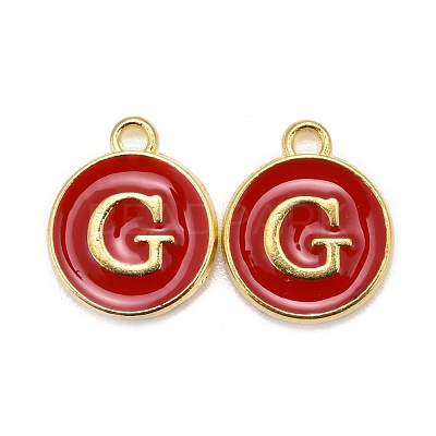 Golden Plated Alloy Enamel Charms X-ENAM-S118-03G-1