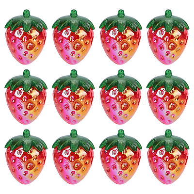 30Pcs Electroplate Opaque Acrylic Pendants PACR-SC0001-10-1