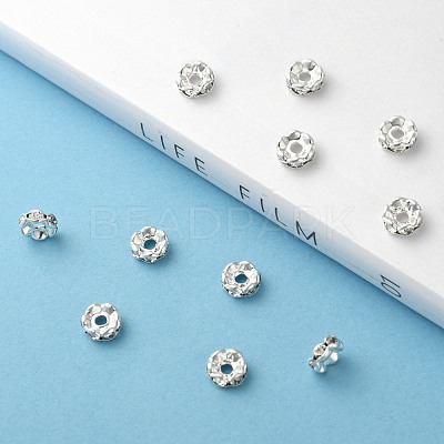 Brass Grade A Crystal Rhinestone Spacer Beads RB-A006-6MM-S-1