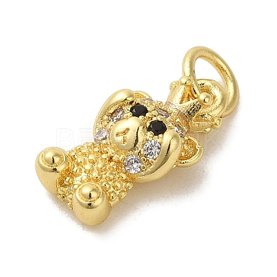 Brass Micro Pave Clear Cubic Zirconia Pendants KK-R162-004E-G-1