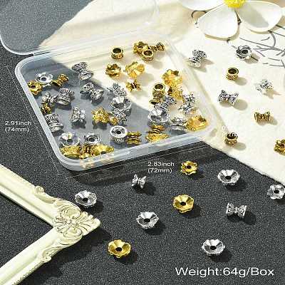 60Pcs 6 Styles Alloy Bead Caps FIND-CJ0001-36-1