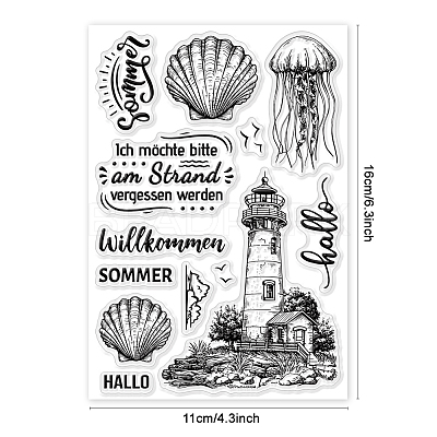 Custom Summer Theme PVC Plastic Clear Stamps DIY-WH0631-0067-1
