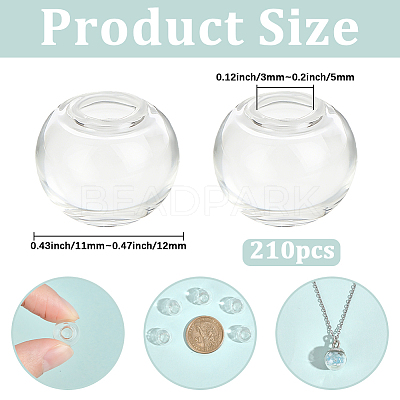 210Pcs Round Mechanized One Hole Blown Glass Globe Ball Bottles BLOW-PA0001-04B-1