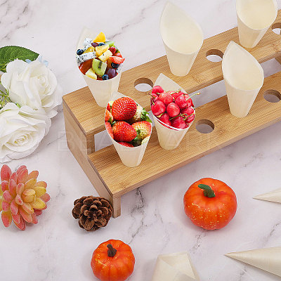 Bamboo 12-Hole Ice Cream Display Stands AJEW-GL0001-82-1