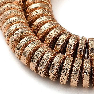 Electroplated Natural Lava Rock Beads Strands G-I360-A05-02-1