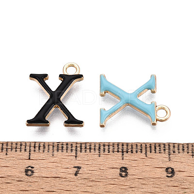 Rack Plating Alloy Enamel Pendants ENAM-T024-53X-G-1