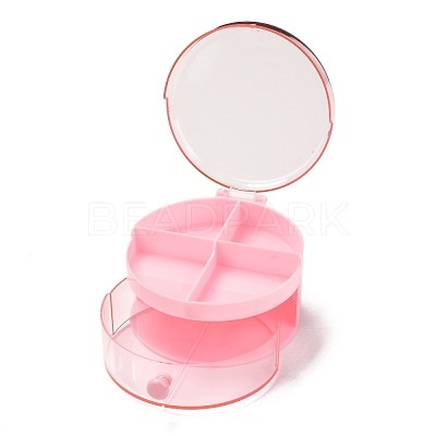 Round Plastic Jewelry Boxes OBOX-F006-08-1