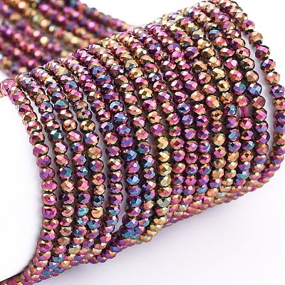 Electroplate Glass Beads Strands EGLA-F149-FP-03-1