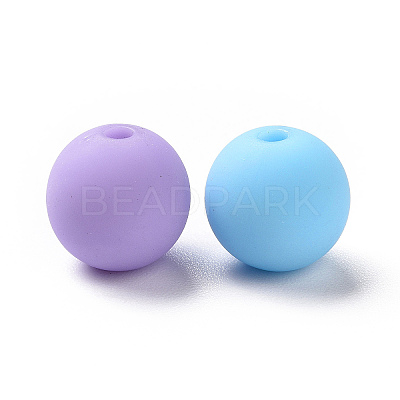 Rubberized Style Acrylic Beads SACR-P018-06A-M-1