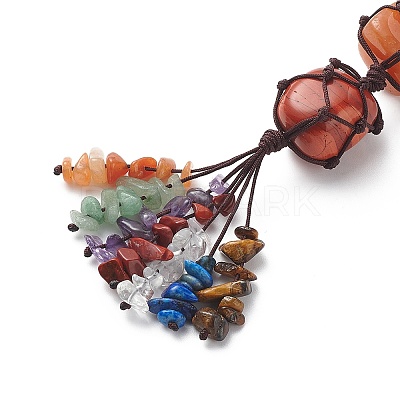 7 Chakra Gemstone Hanging Decorations HJEW-JM00805-03-1