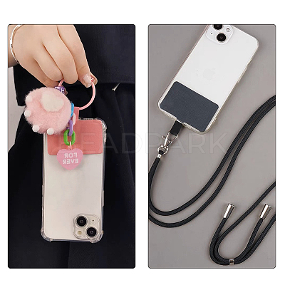 24Pcs 12 Colors Cloth Cell Phone Lanyard Tether FIND-GA0002-88-1