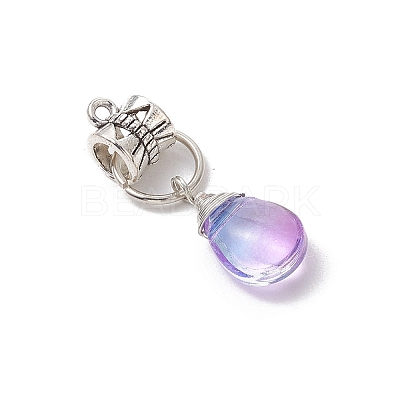 Electroplate Glass Pendants PALLOY-JF03577-1