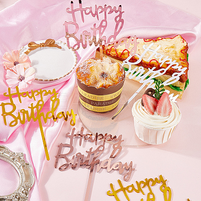 3 Sets 3 Colors Acrylic Cake Toppers Decorations DIY-SP0003-28-1
