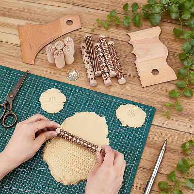 2Pcs 2 Styles Wood Pottery Foot Shaper Tools TOOL-UN0001-80-1