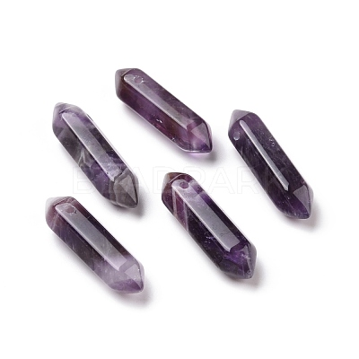Natural Amethyst Double Terminal Pointed Pendants G-C007-02B-08-1