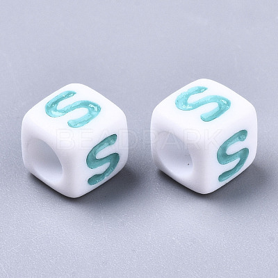 Opaque White Acrylic Beads SACR-R252-02S-1