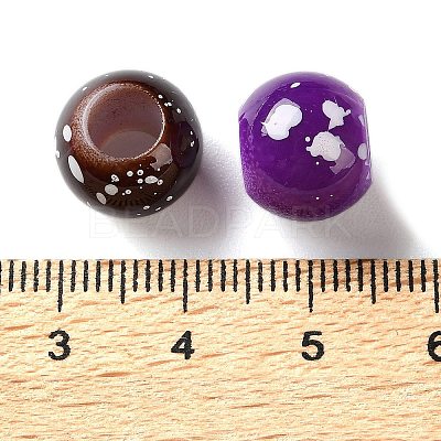 Spray Painted ABS Plastic European Beads KY-G033-01B-1