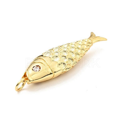Brass Micro Pave Clear Cubic Zirconia Pendants X-KK-G416-11G-1