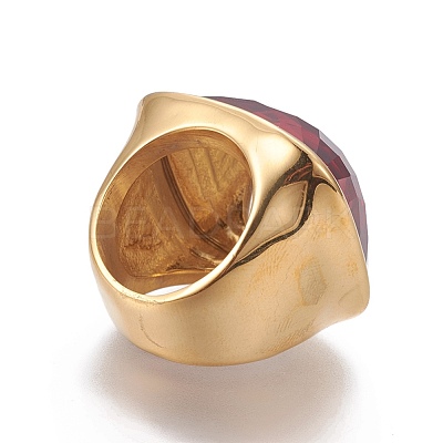 Ion Plating(IP) 304 Stainless Steel Finger Rings RJEW-E157-38G-05-1