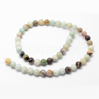 Natural Flower Amazonite Beads Strands G-D840-24-8mm-1