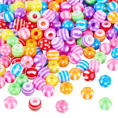 204Pcs 3 Styles Opaque Acrylic Beads OACR-TA0004-36-1