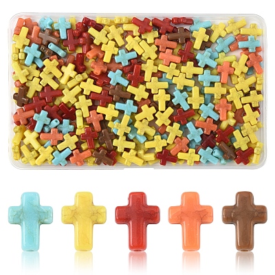 250Pcs Crackle Opaque Acrylic Beads OACR-FS0002-22-1
