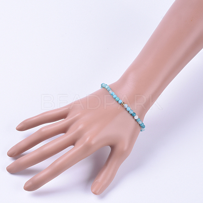Natural Gemstone Hemimorphite Stretch Bracelets BJEW-JB04556-03-1