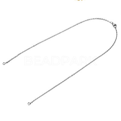 Tarnish Resistant 304 Stainless Steel Cable Chain Necklace Making STAS-T040-PJ208-1-54-1