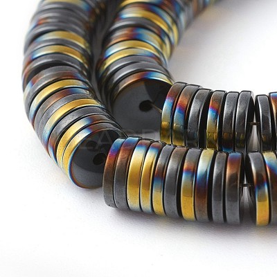 Electroplated Non-magnetic Synthetic Hematite Beads Strands G-P408-Q-6x1-1