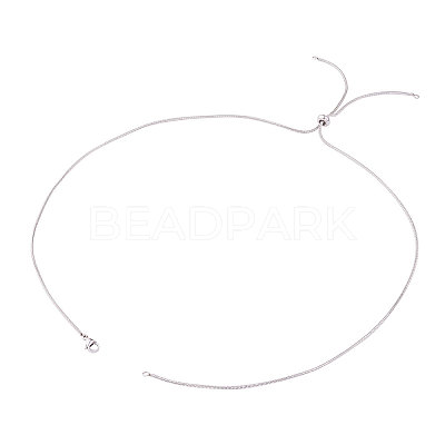 Adjustable 304 Stainless Steel Slider Necklaces NJEW-CJ0001-01P-1