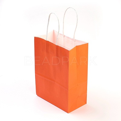 Pure Color Kraft Paper Bags AJEW-G020-A-08-1