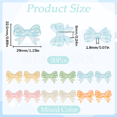 50Pcs Opaque Acrylic Beads SACR-SC0001-30-1