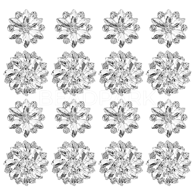 16Pcs 2 Styles Brass Rhinestone Shank Buttons FIND-AR0006-56-1