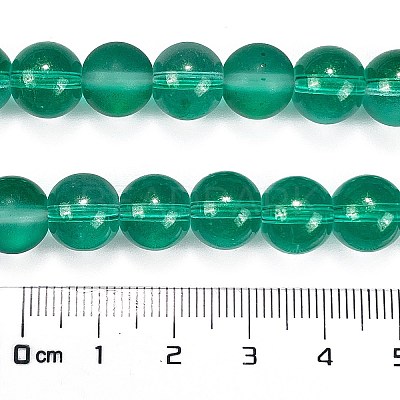 Frosted Transparent Glass Bead Strands GLAA-P065-10mm-14-1