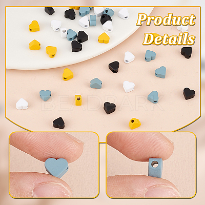 32Pcs 4 Colors Baking Paint Brass Beads KK-PH0009-92-1