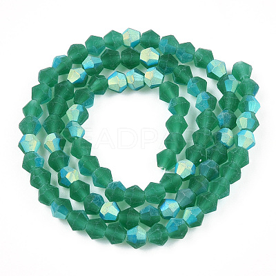 Imitate Austrian Crystal Bicone Frosted Glass Beads Strands GLAA-F029-TM2mm-A10-1