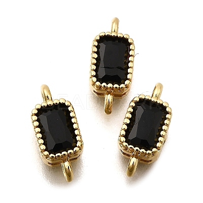 Real 18K Gold Plated Brass Micro Pave Cubic Zirconia Links Connectors ZIRC-L100-009G-04-1