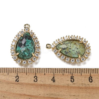 Natural African Turquoise(Jasper) Faceted Teardrop Pendants G-I375-01G-14-1